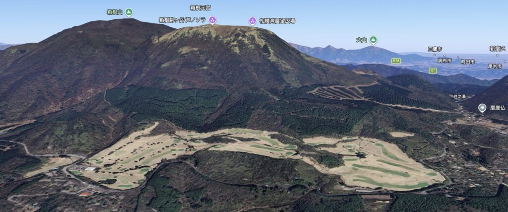 箱根園ゴルフ場　GOOGLE　EARTH
